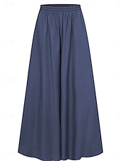 cheap Wide Leg &amp; High Waisted-Women&#039;s Culottes Wide Leg Chinos Fashion Streetwear Full Length High Waist Plain Elastic Waistband Comfy Soft Comfortable Micro-elastic Outdoor Street Camel Robin&#039;s Egg Blue Black Summer Spring