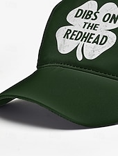 economico Cappelli da uomo-berretto da baseball verde per il giorno di San Patrizio – design a trifoglio "dibs on the redhead" per uomo e donna