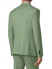 abordables Costumes de mariage-Costumes de mariage professionnels pour hommes vert sauge mode fête été unis coupe standard 3 pièces à simple boutonnage deux boutons