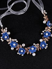 billige Bryllupshodeplagg-pannebånd Tøy Bryllup Elegant Årgang Med Perle Blomster Hodeplagg Hodeplagg