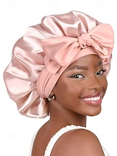 abordables Chapeaux pour femmes-bonnet de nuit en satin de soie avec nœud pour femme – protection des cheveux douce, confortable et élégante, disponible en plusieurs couleurs