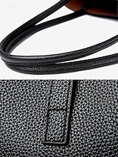 voordelige Handtas &amp; Draagtassen-Groene tas van imitatieleer voor dames, eenvoudig ontwerp, gouden gespversiering - stijlvolle en praktische tas voor werk, winkelen en dagelijks gebruik zwart wit rood