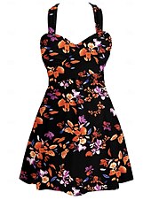 abordables Robes de bain-Femme Maillots de Bain Tankini Maillot de bain Rétro Sexy Fleur Feuilles Sans Manches Maillots de bain