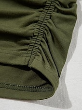 abordables T-shirt uni-T Shirt Femme Uni Élégant Décontracté Manches Courtes Col Ronde Tops Réguliers Quotidien Noir Blanc Vert Armée Vert Gris Été