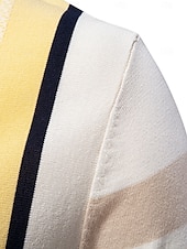 cheap Men&#039;s Elite Polo-Men&#039;s Polo Knit Polo Sweater Formal Work Turndown Short Sleeve Striped Vertical Stripes Stripe-Trim Stripe Spring Beige Polo