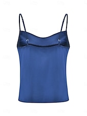 abordables Débardeurs et camisoles femme-Débardeur femme sans manches élégant stylé uni haut régulier à bretelles dos nu bleu marine vert été