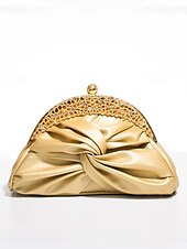 economico Clutch e borsette da sera-pochette da sera in similpelle da donna – borsa con nodo vintage decorato con strass per matrimoni, feste ed eventi formali colore argento nero bianco