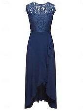 tanie Prosta sukienka-Sukienka na graduacje dla kobiet Sukienka maxi Jednolity kolor Sukienka balowa Sukienka w kształcie litery A Sukienka Fit and Flare Elegancka Formalna Półformalna Gość na wakacje Zaręczyny Przyjęcie