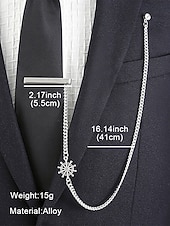 olcso Férfi nyakkendők és csokornyakkendők-férfi ezüst nyakkendős lánc tengeri hajókerék-kialakítással – elegáns és stílusos kötőrúd-kiegészítő esküvőkre, üzleti és hivatalos eseményekre