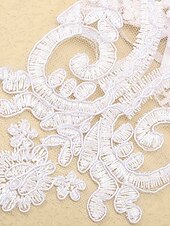 billige Damehansker-elegante hvite blonde brudehansker – vintage fingerløse bryllupshansker med blomsterbroderi for bruder og formelle arrangementer