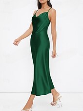 Women's Midi Dress Boho Chic Dresses Bohemia Stylish Sexy Loose Fit Solid Color Sleeveless Strap Light Green Wine Purple Green Summer4