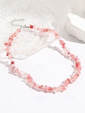levne Dámský náhrdelník-ametystový křišťálový náhrdelník pro ženy přírodní kámen, surové čipové korálky, boho chic styl ideální pro každodenní nošení, duchovní a léčivé šperky