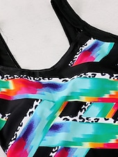 billige Onepiece badedrakter-Dame Badetøy Ett stykke Monokini Badedrakt Åpen rygg Midjekontroll Høy Midje Tynn Ferie Strand Klær Nyanse Leopard V-hals Ermeløs Badedrakter