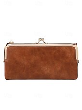 cheap Wallets-Women&#039;s Faux Leather Clip Bag Wallet Phone Case - Card Holder, ID Window, Zipper Closure - Versatile Design for Women - Perfect for Daily Use and Travel Black Pink Red