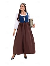 olcso Dirndl-Oktoberfest Ruhák Októberi fesztivál bajor Meadows Női Hagyományos stílusú ruha Ruha Fejpánt