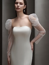 baratos Luvas de Casamento-Renda Até o Cotovelo Luva Elegante / Estilo Clássico Com Cor Pura Luvas de Festa / Casamento