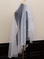 baratos Véus de Noiva-Uma Camada Contemprâneo / à moda Véus de Noiva Véu Cotovelo com Pétala Tule
