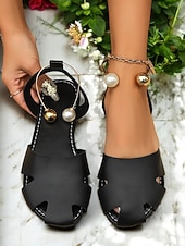 economico Sandali Piani-sandali bassi beige da donna con design ritagliato – eleganti scarpe aperte con cinturino posteriore per look estivi, casual e da vacanza