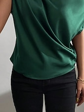 cheap Tank Tops &amp; Camis-Women&#039;s Camisole Tank Top Solid Color Business Modern Casual Sleeveless Asymmetrical Regular Tops Work Formal Wear Black Pink Brown Green Beige Summer Spring