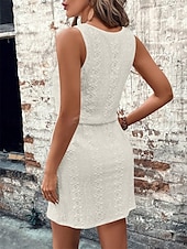 ieftine Rochii de soare-Pentru femei Rochie Lunga Rochie Maxi Rochie casual Rochie Tip Maieu Stilat Casual Vacanță Zilnic Fit regulat Simplu Fără manșon În U Negru Alb Albastru celest Vară Primăvară
