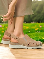 preiswerte Komfortsandalen-Slingback-Freizeitsandalen für Damen – geschlossene Schuhe mit Cut-out-Design, bequem für den Alltag und Frühlings-/Sommeranlässe