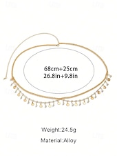 cheap Women&#039;s Belt-Gold Star Belly Chain with Crystal Detailing – Adjustable Waist Jewelry for Women, Boho Chic Style, Perfect for Beachwear, Festivals and Parties