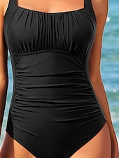 ieftine Costume Întregi-Pentru femei Costume de Baie O bucată Monokini Costum de baie Zdrobit Controlul abdomenului Talie Înaltă Fără Spate Vacanță Costum de plajă Culoare solidă În U Fără manșon Costume de baie
