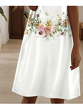 levne květinové šaty-Dámské Mini šaty Volnočasové šaty Elegantní Tropický vzhled Havajské Denní Běžný Květinový Krátký rukáv Tričkový perlová Černá Světlá růžová Vodní modrá Léto