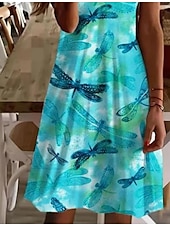 olcso Állatok öltözködnek-Női Mini ruha hétköznapi ruha Elegáns Tropikus Hawaii Napi Normál Grafika Falevél Állat Rövid ujjú Terített nyak Lóhere Nyár