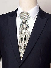 abordables Cravates et nœuds papillon pour hommes-cravate style diamant en strass pour hommes et femmes – détail étincelant en faux diamant pour événements officiels, fêtes et occasions spéciales
