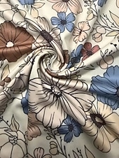 tanie Sukienki kwiatowe na co dzień-Damskie Sukienka mini Codzienne sukienki Sukienka na szerokich ramiączkach Elegancki Codzienny Urlop Codzienny Regularny Kwiaty Krótki rękaw Półgolf Khaki Lato
