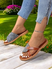 cheap Slide Sandals-Contrast Color Slide Sandals for Women – Comfortable Open-Toe with Stylish Strap Design for Everyday Casual Wear