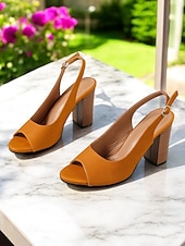 olcso Kényelmes szandálok-női slingback sarkú, tömbsarkú – elegáns nyári szandál alkalmi és formális alkalmakra