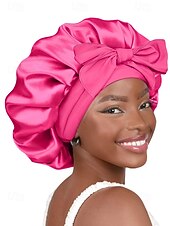 abordables Chapeaux pour femmes-bonnet de nuit en satin de soie avec nœud pour femme – protection des cheveux douce, confortable et élégante, disponible en plusieurs couleurs