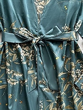 cheap Women&#039;s Robes-Women&#039;s Pajamas Luxury Home Green cherry Summer Spring