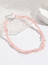 levne Dámský náhrdelník-ametystový křišťálový náhrdelník pro ženy přírodní kámen, surové čipové korálky, boho chic styl ideální pro každodenní nošení, duchovní a léčivé šperky