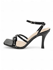 preiswerte Kleidungs-Sandalen-Riemchensandalen mit hohem Absatz für Damen – elegante offene Pumps mit Knöchelriemen und quadratischem Zehendesign, perfekt für Hochzeiten, Cocktailpartys und formelle Veranstaltungen
