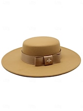abordables Chapeaux de fête-Chapeaux en tulle et coton chapeau fedora élégant vintage pour un mariage avec un accessoire de noeud headwear chapeaux robe de course