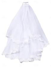 cheap Wedding Veils-One-tier Comtemporary / Stylish Wedding Veil Elbow Veils with Satin Flower Tulle