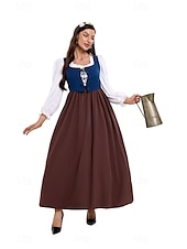 olcso Dirndl-Oktoberfest Ruhák Októberi fesztivál bajor Meadows Női Hagyományos stílusú ruha Ruha Fejpánt