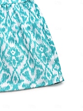 billige Boho-kjoler-Dame Mini kjole Uformell kjole Boho-kjole Bohem Årgang Etnisk Feriereise Daglig Normal Geometrisk Ermeløs Rullekrage Blå Sommer
