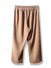 baratos perna larga e cintura alta-Mulheres chinês Moda Básico Capris Cintura Média Tecido Bolsos Com Cordão Conforto Exterior Sem Elasticidade Férias Rua Diário Castanho Avermelhado Marron Escuro Azul Marinho Escuro cáqui Verão