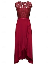 tanie Prosta sukienka-Sukienka na graduacje dla kobiet Sukienka maxi Jednolity kolor Sukienka balowa Sukienka w kształcie litery A Sukienka Fit and Flare Elegancka Formalna Półformalna Gość na wakacje Zaręczyny Przyjęcie
