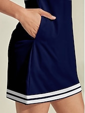 billiga Kvinnors golfkläder-Dam golfklänning Marinblå Långärmad Golfkläder för damer Kläder Outfits Bär kläder