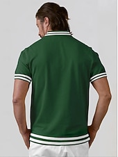 halpa Miesten golfvaatteet-Miesten Poolopaita Tumman vihreä Lyhythihainen Topit Golfasut Vaatteet Asut Wear Apparel