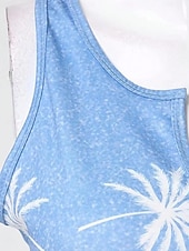 cheap Tank Tops &amp; Camis-Women&#039;s Camisole Tank Top Floral Casual Sleeveless Notched Neck Regular Tops Daily Buttons Print Blue Summer