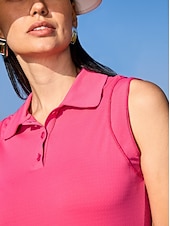 billiga Kvinnors golfkläder-Dam Vandringspolotröja Rosenröd Ärmlös Överdelar Golfkläder för damer Kläder Outfits Bär kläder
