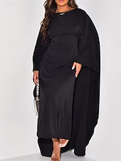 preiswerte abendkleider-Damen Minikleid Casual kleid Basic Brautkleider schlicht Puffärmel Urlaub Täglich Regular Fit Glatt Langarm Rundhalsausschnitt Schwarz Himmelblau Dunkelgrün Beige Sommer Frühling Herbst