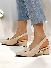 olcso Block Heels-slingback sarok masnival, flyknit hálós felsőrésszel és blokksarkúval elegáns irodai viselethez és esti rendezvényekhez