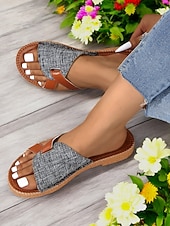 cheap Slide Sandals-Contrast Color Slide Sandals for Women – Comfortable Open-Toe with Stylish Strap Design for Everyday Casual Wear
